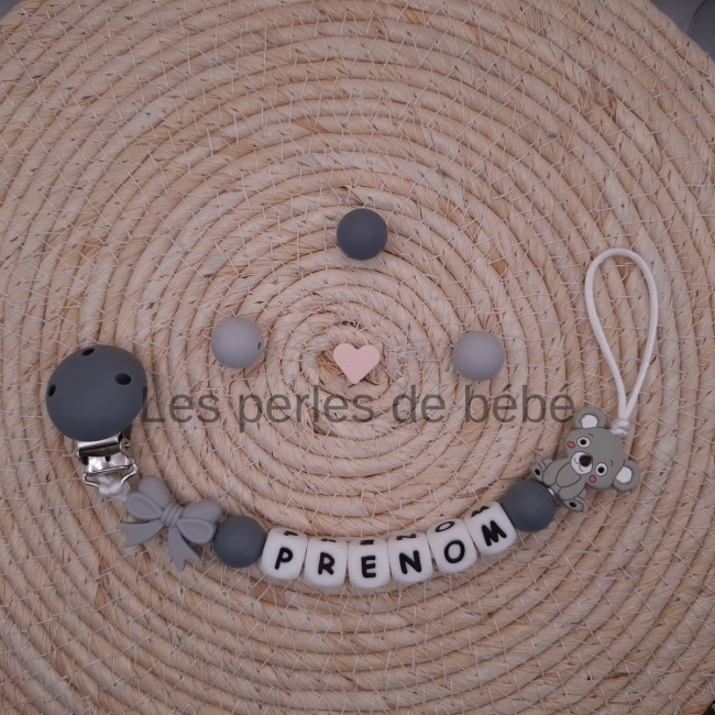 Attache-tétine koala Gris