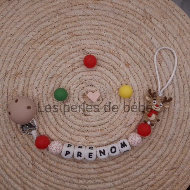 Attache-tétine Renne de Noël