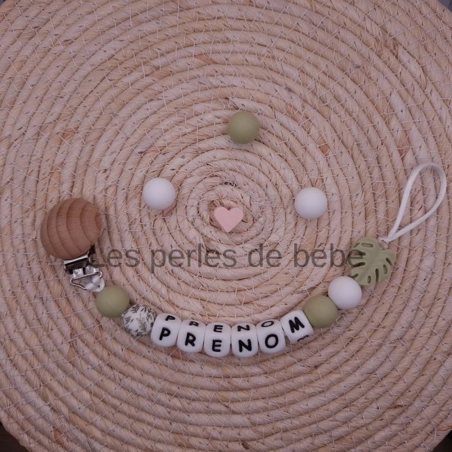 Attache-tétine Feuilles Verte Sauge