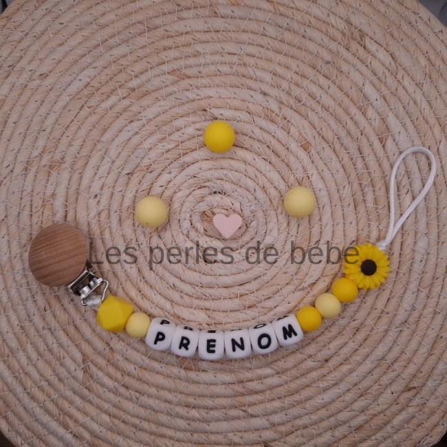 Attache-tétine Marguerite Jaune