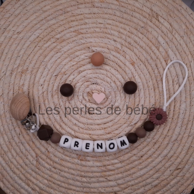 Attache-tétine Marguerite Mauve