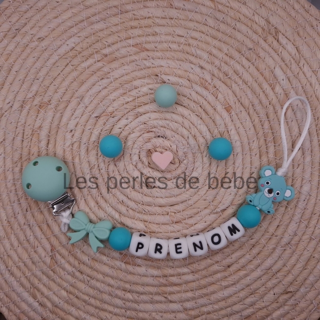 Attache-tétine koala Vert d'eau