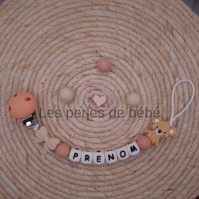 Attache-tétine koala Orange Pastel