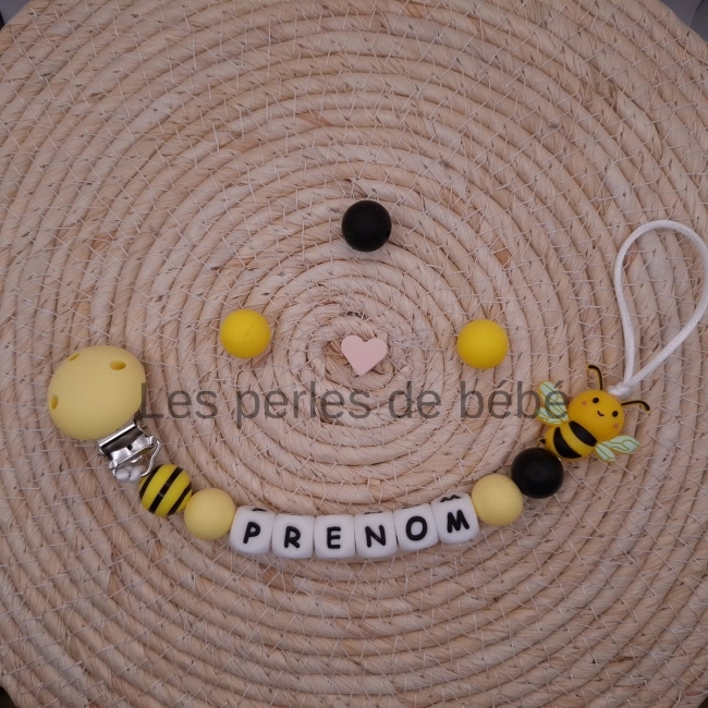 Attache-tétine Abeille Jaune