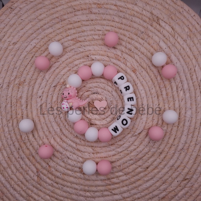 Anneaux de Dentition Bébé Dinausore Rose