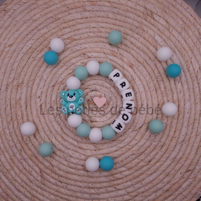 Anneaux de Dentition Ourson Vert d'eau