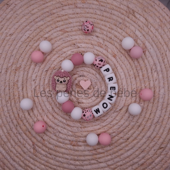 Anneaux de Dentition Hérisson Rose pastel