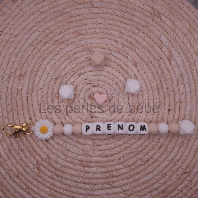 Porte clé Marguerite Blanche