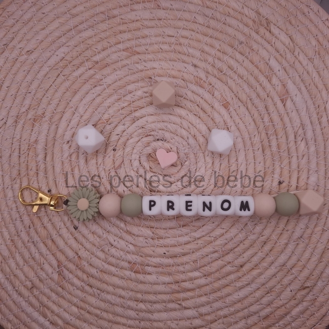 Porte-clé Marguerite Vert Sauge