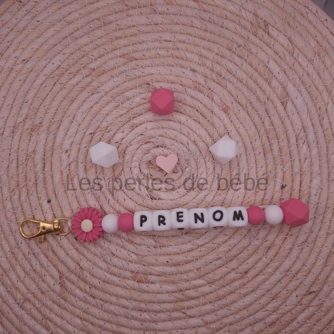 Porte-clé Marguerite Rose