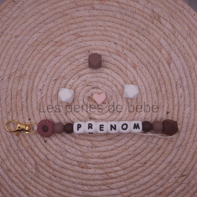 Porte-clé Marguerite Mauve