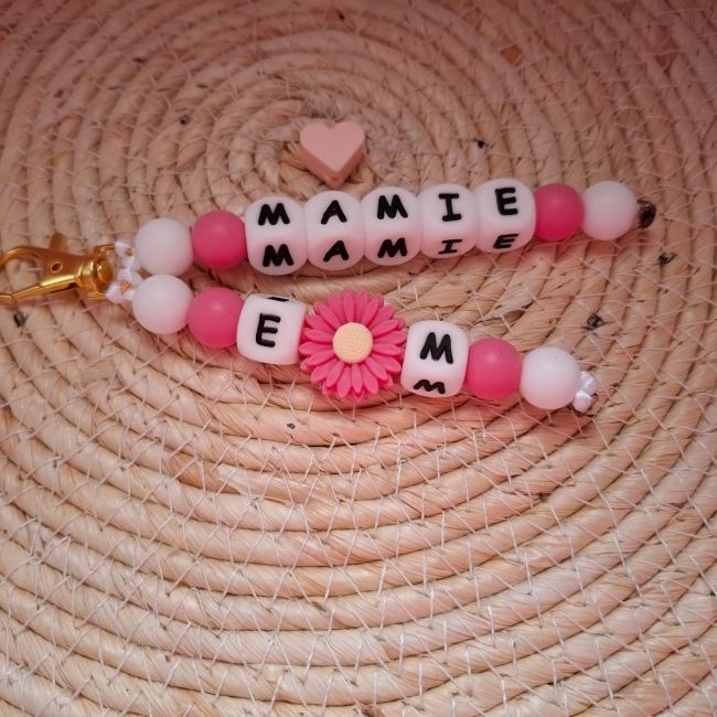 Porte-clé Marguerite Message Personalisable